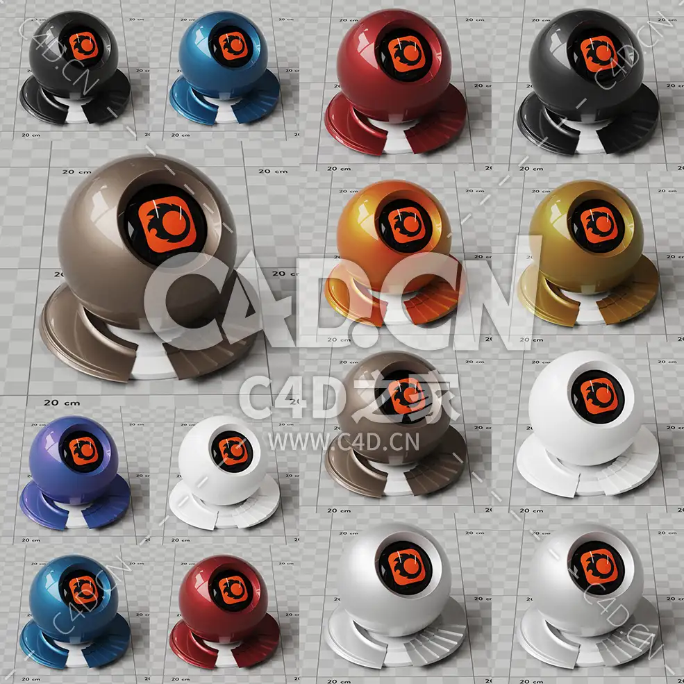 560个C4D Corona渲染器官方材质预设包 Corona Renderer 8 Official Material Library
