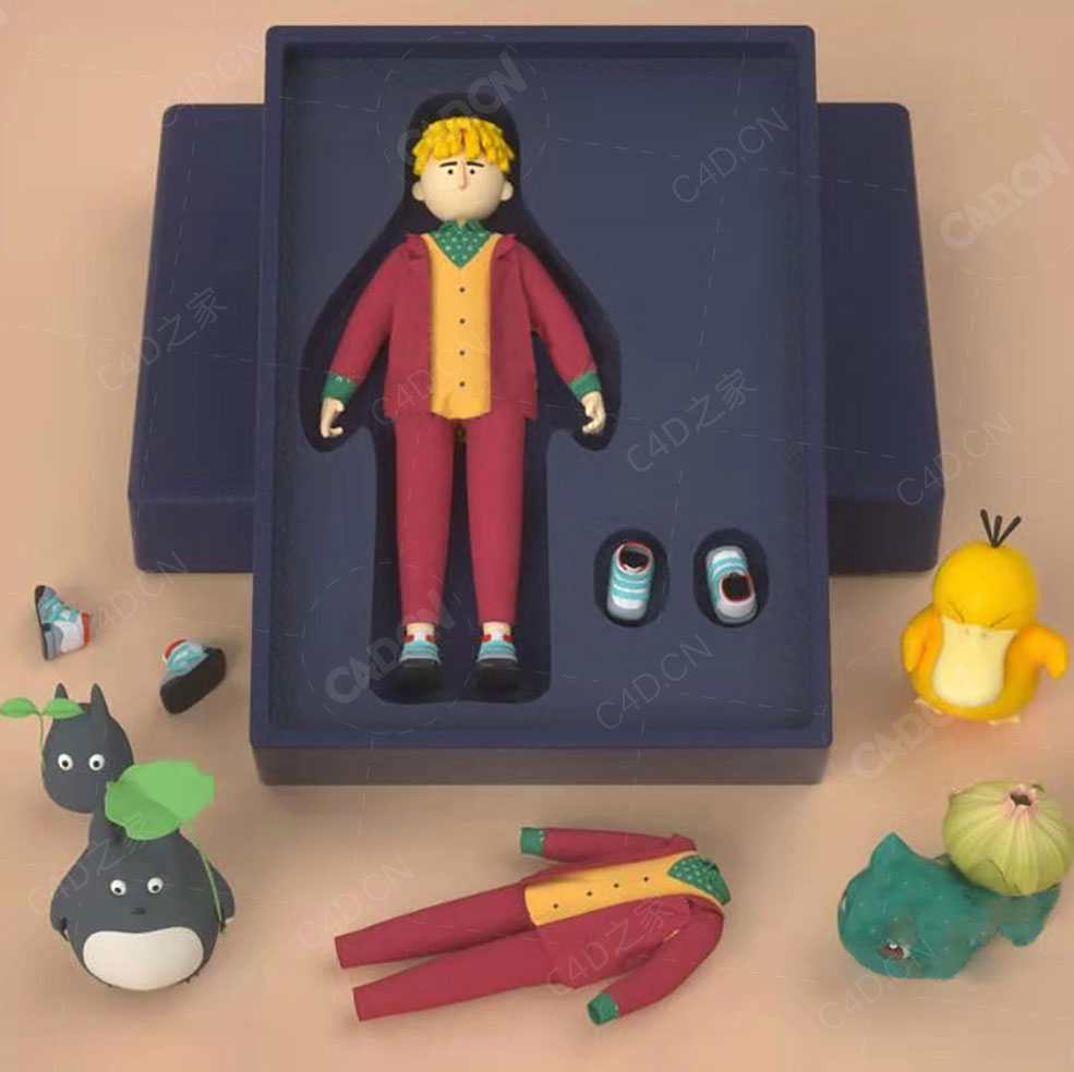 盒子里的卡通人物玩偶龙猫模型 - C4D之家 - 48.jpg