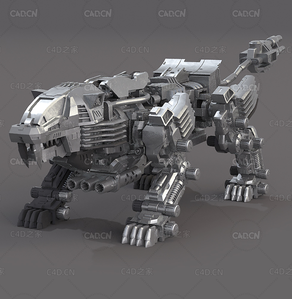 机械狮狮形机械模型Mechanical lion - C4D之家 - 机械兽.jpg