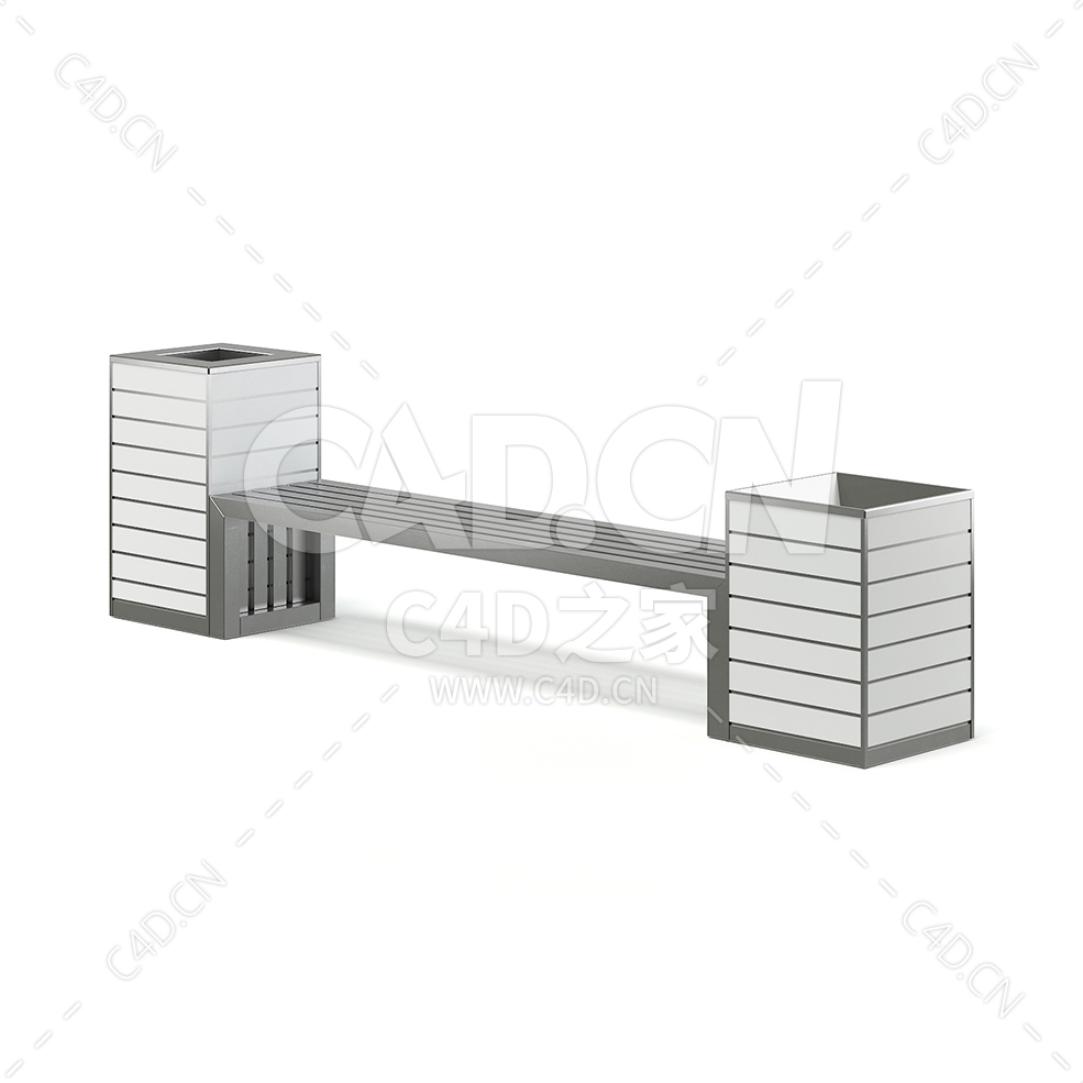 带回收站的休息椅长凳 bench_with_recycle_bin - C4D之家 - 27.jpg