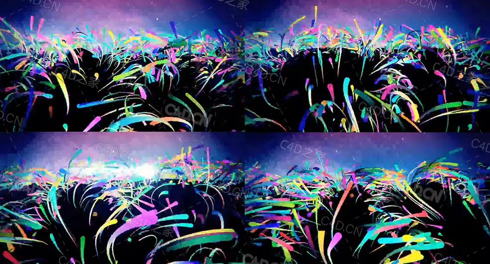 地表七彩条随意摇摆循环动画hairplanet - C4D之家 - 62.jpg