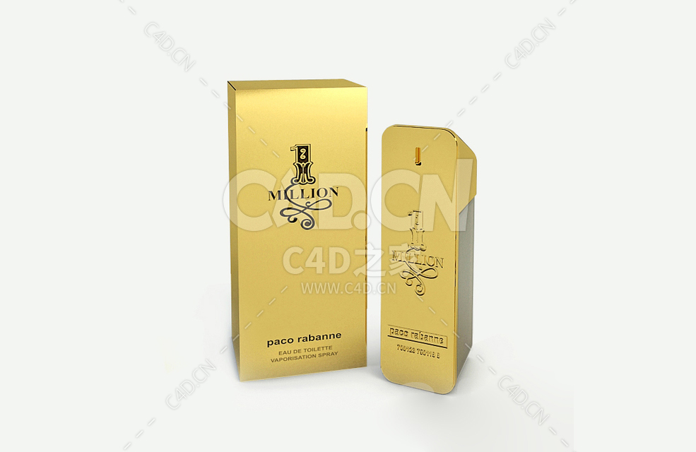 帕高拉巴纳香水瓶C4D模型PacoRabanne