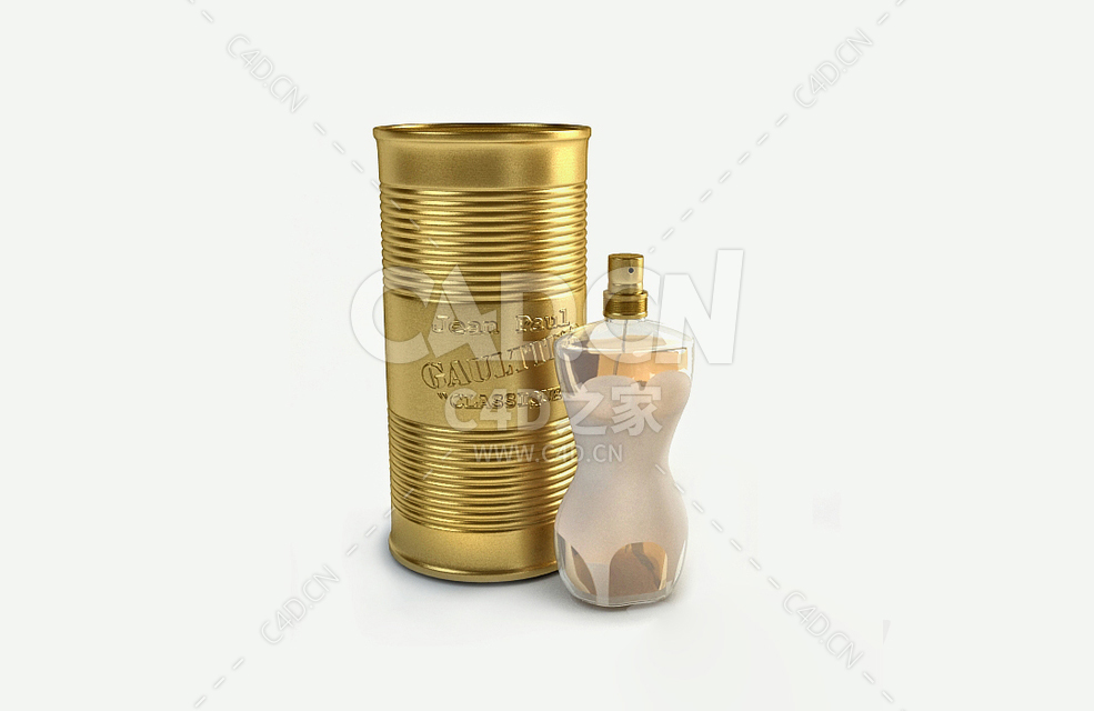 高缇耶香水瓶C4D模型jeanpaulgaultier