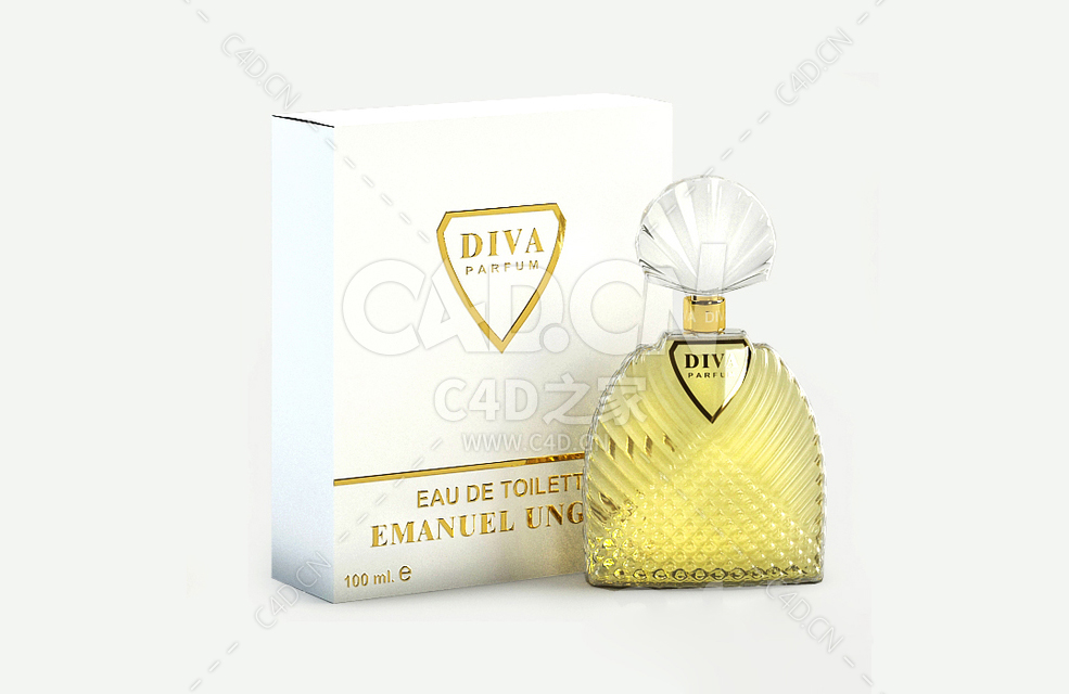 狄娃香水瓶C4D模型Diva