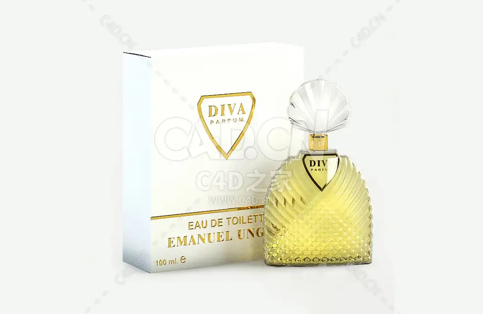 狄娃香水瓶C4D模型Diva