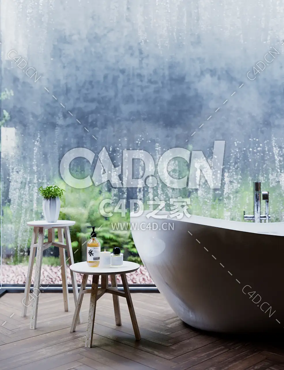 C4D现代浴室卫生间场景3D模型Tropical Bathroom - C4D之家 - Shot-2.jpg