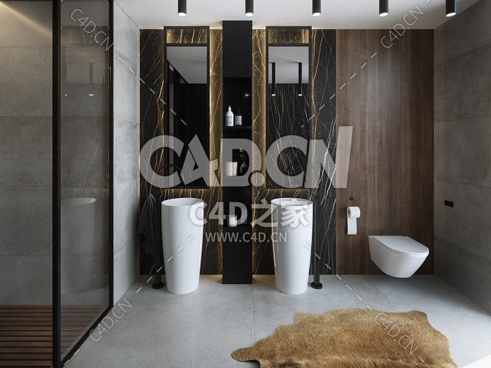 C4D室内浴室场景3D模型Bathroom Interior Scene for Cinema 4D and Corona Renderer - C4D之家 - interior_001_5.jpg