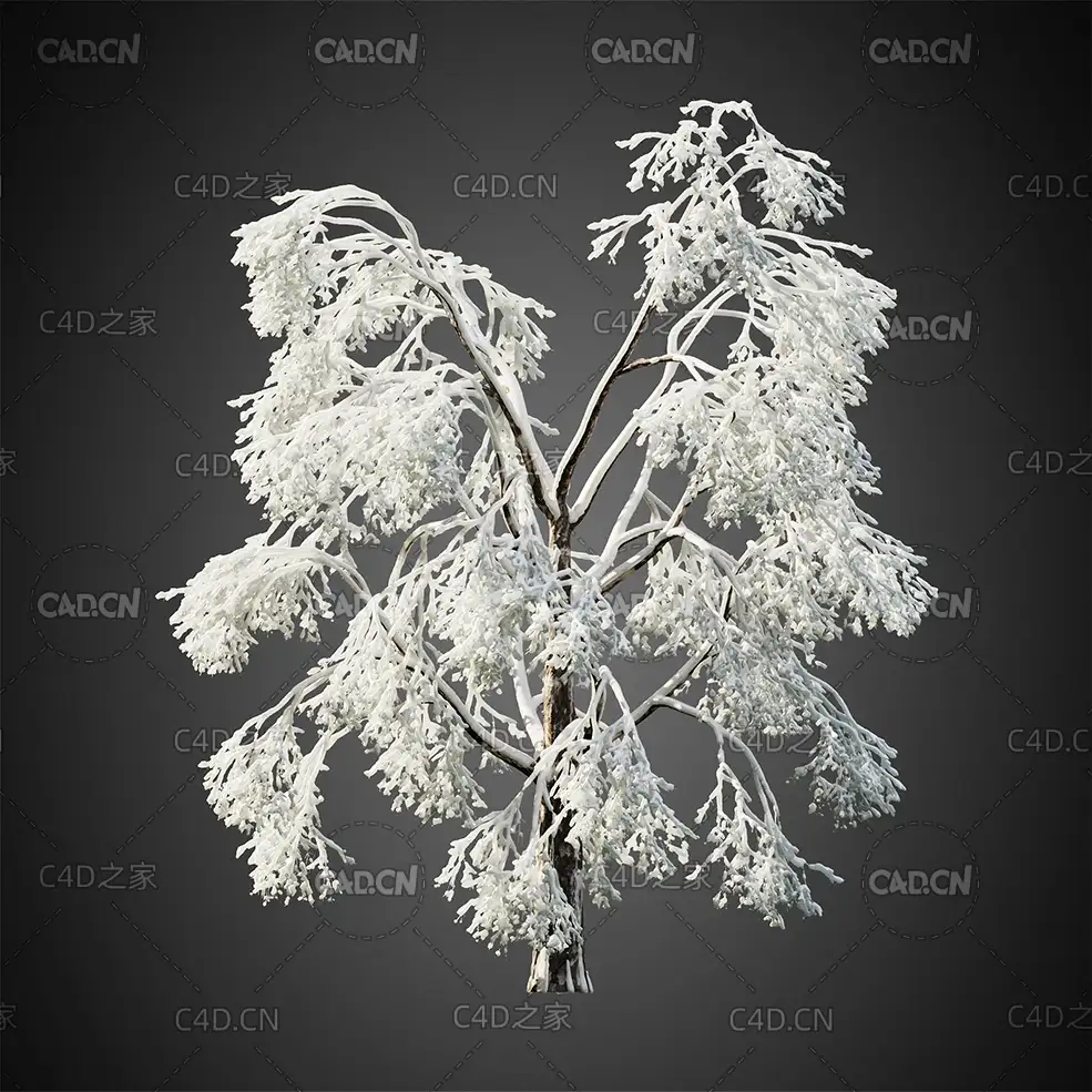 冬天树挂雾凇树木C4D模型HeliosVegetation Vol.10