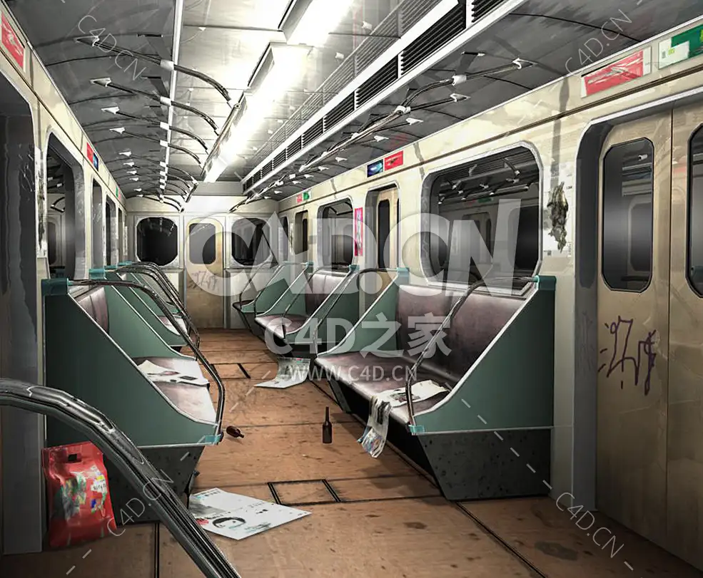 破旧老式火车地铁车厢模型 - C4D之家 - ditei-copy.jpg