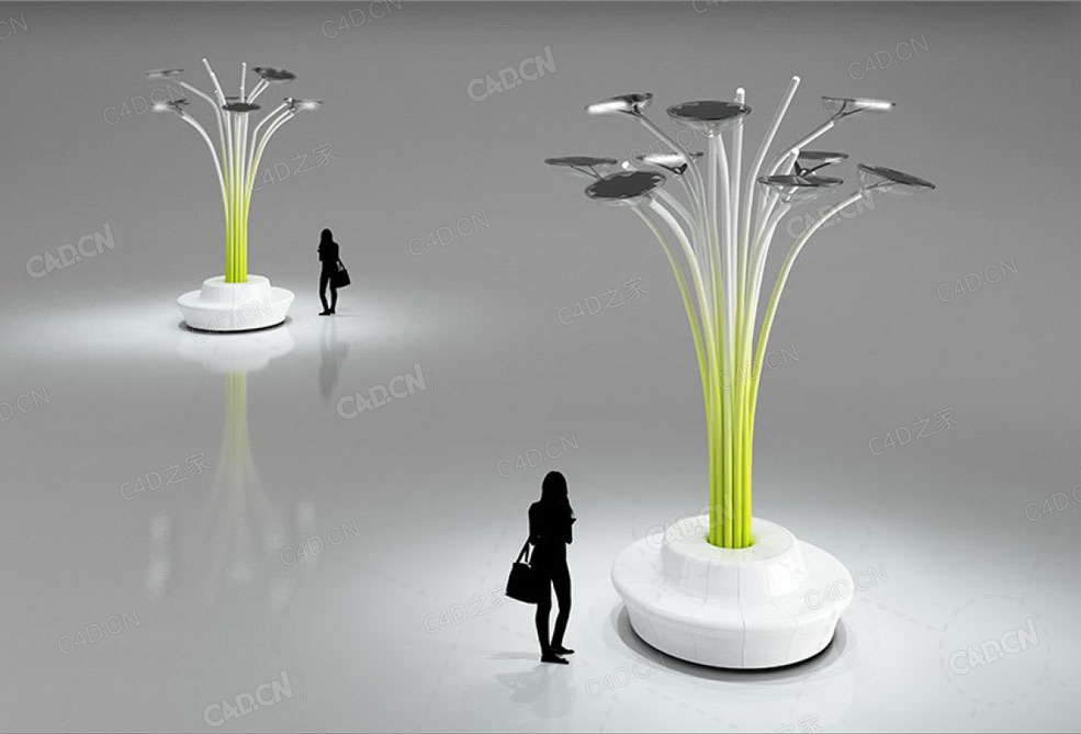 街边圆环休闲椅艺术路灯3d model futuristic tall lamp witch bench - C4D之家 - 43.jpg