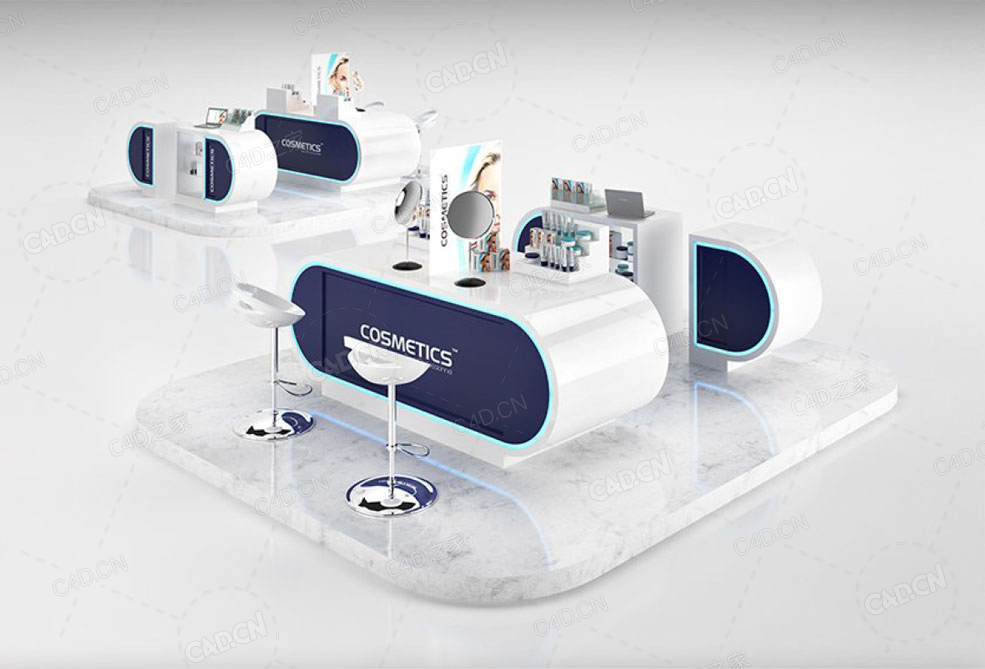 化妆品销售专柜3d model of cosmetics sale stand - C4D之家 - 51.jpg