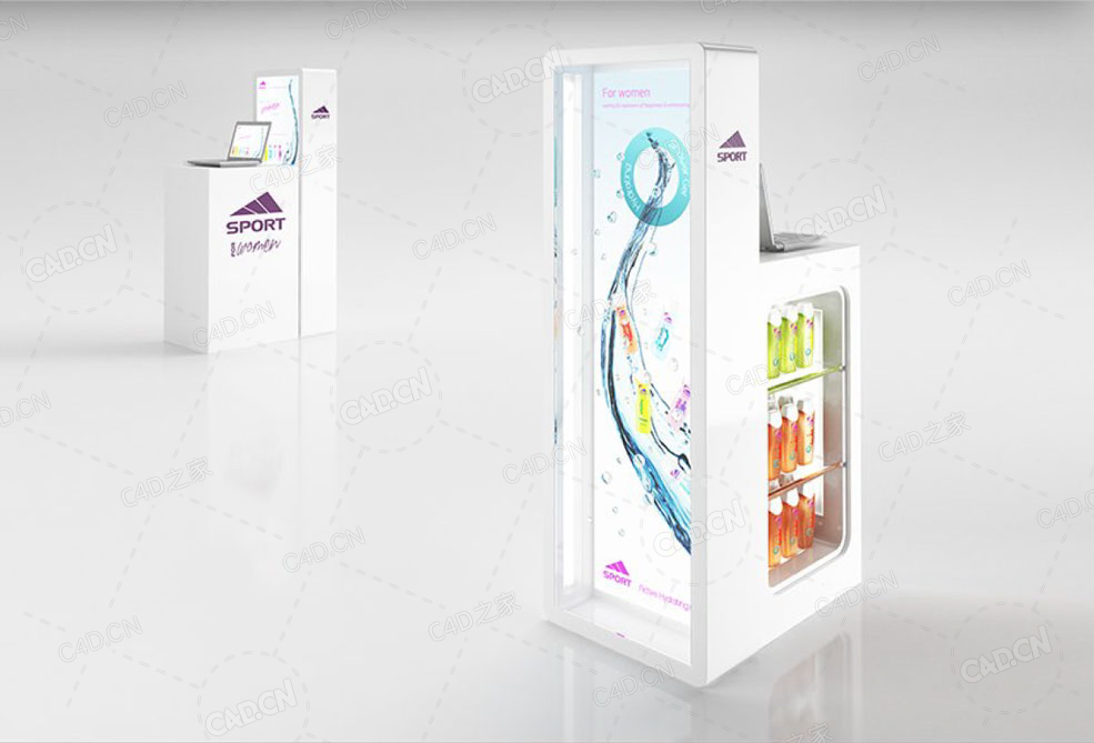 化妆品销售柜3d model of cosmetics sale stand - C4D之家 - 55.jpg