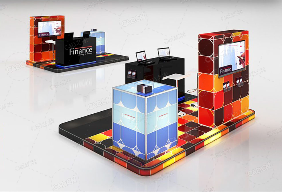 金融展台银行展位3d model of financial sale stand - C4D之家 - 58.jpg