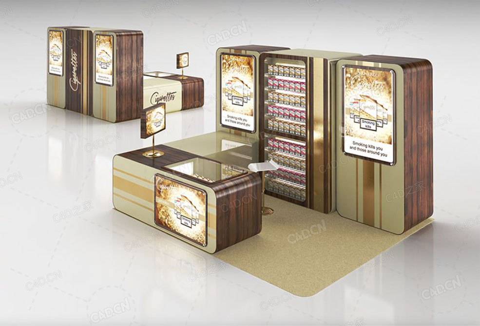 香烟销售专柜展会展台3d model of cigarettes sale stand - C4D之家 - 60.jpg