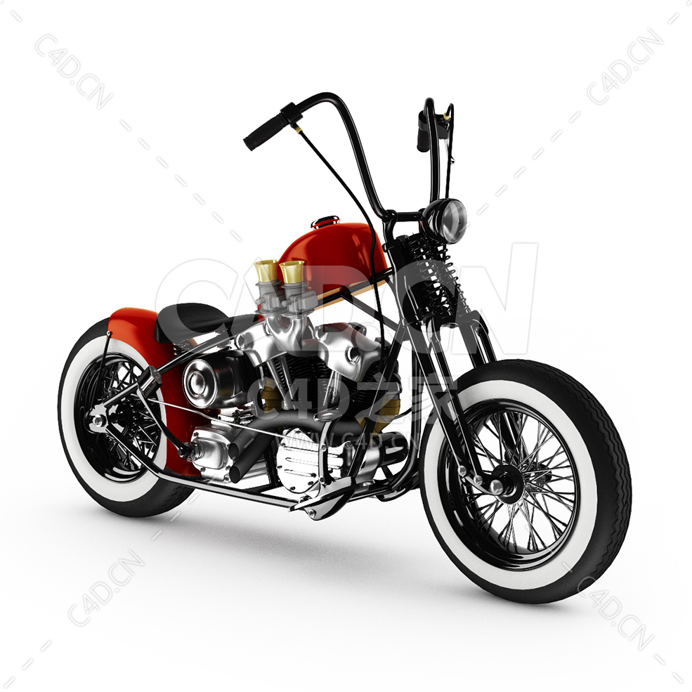 红色复古摩托车motorcycle