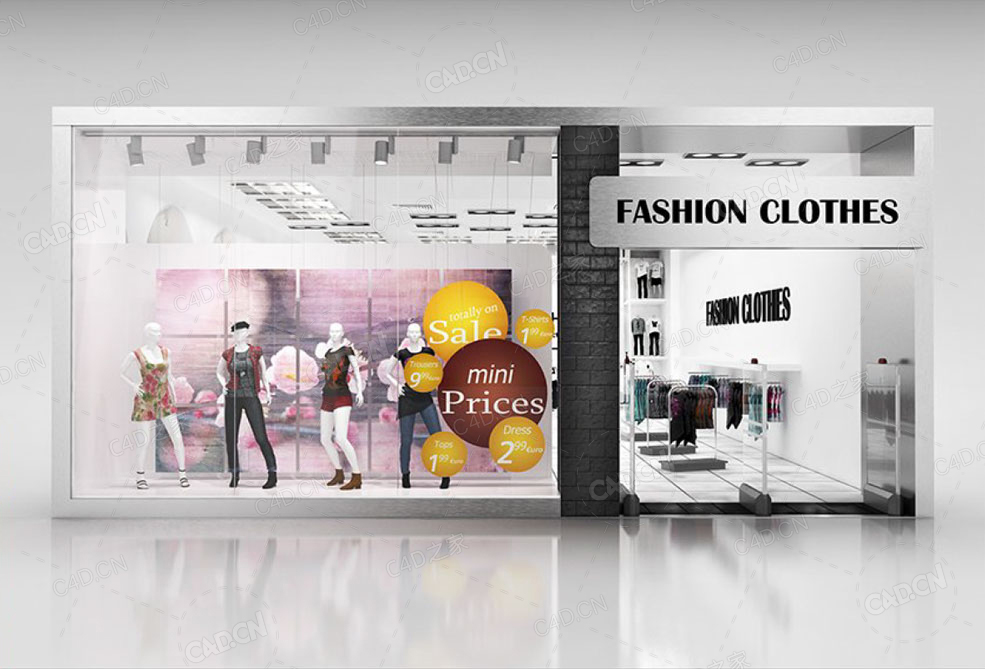 品牌衣服商店橱窗3d model of Shop window witch low polyinterior - C4D之家 - 62.jpg