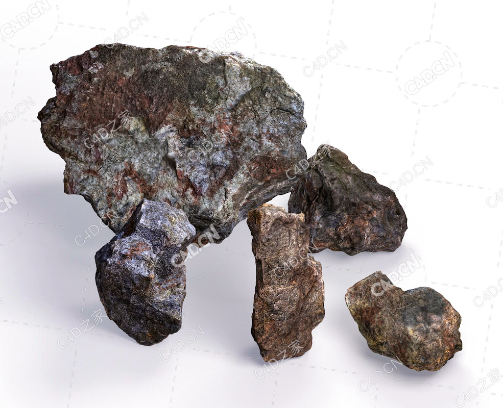 5块石头模型stone - C4D之家 - stone-2.jpg