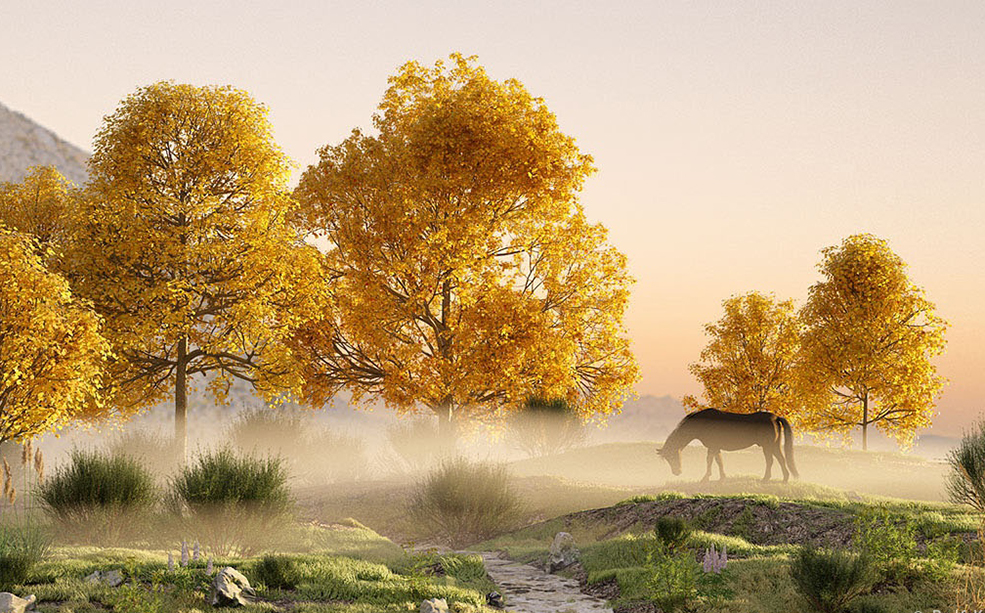 C4D园林场景岩石风景植物生成插件Laubwerks SurfaceSPREAD v2.0.7 R25 Win