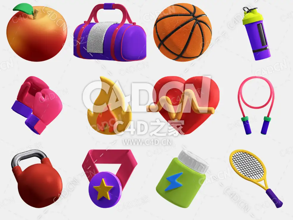 25个健身器械C4D模型体育用品运动立体图标模型3D Icons Pack - Fitness - C4D之家 - 屏幕快照-2022-01-05-下午10.17.22.jpg