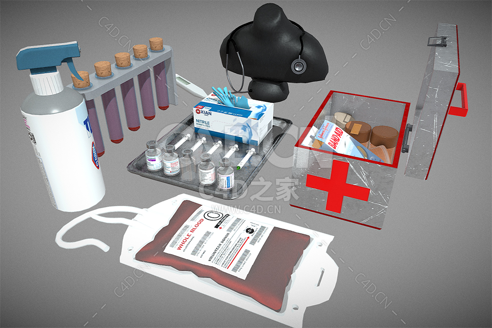 C4D医疗包模型下载Medical Supplies - C4D之家 - 10.jpg