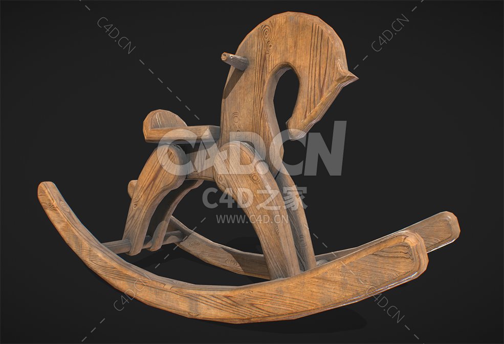 C4D儿童木摇马玩具模型Rocking_horse - C4D之家 - 17.jpg