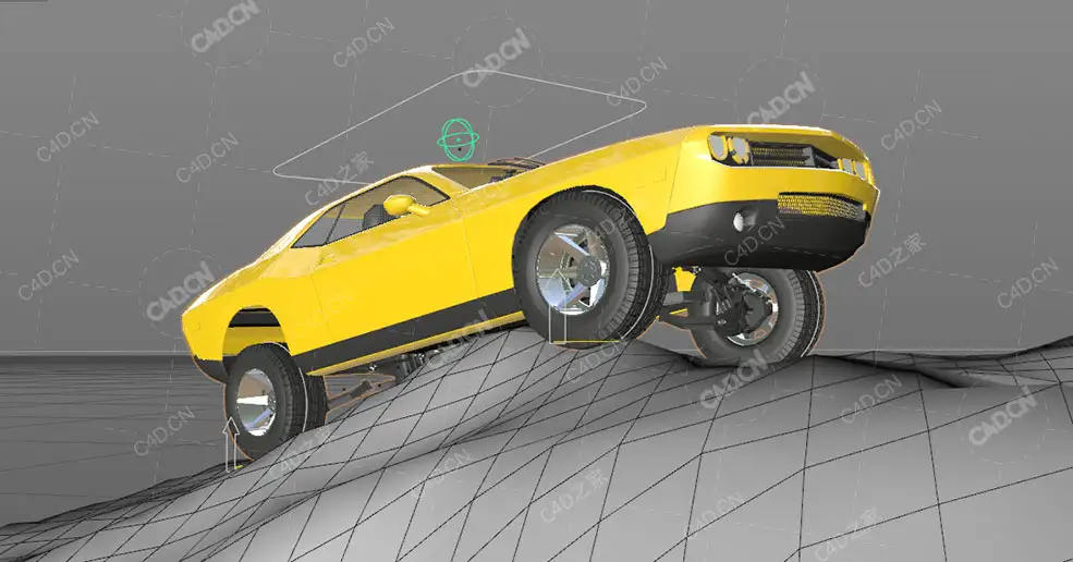 道奇汽车绑定xpresso工程C4D预设CINEMA 4D xpresso car rig