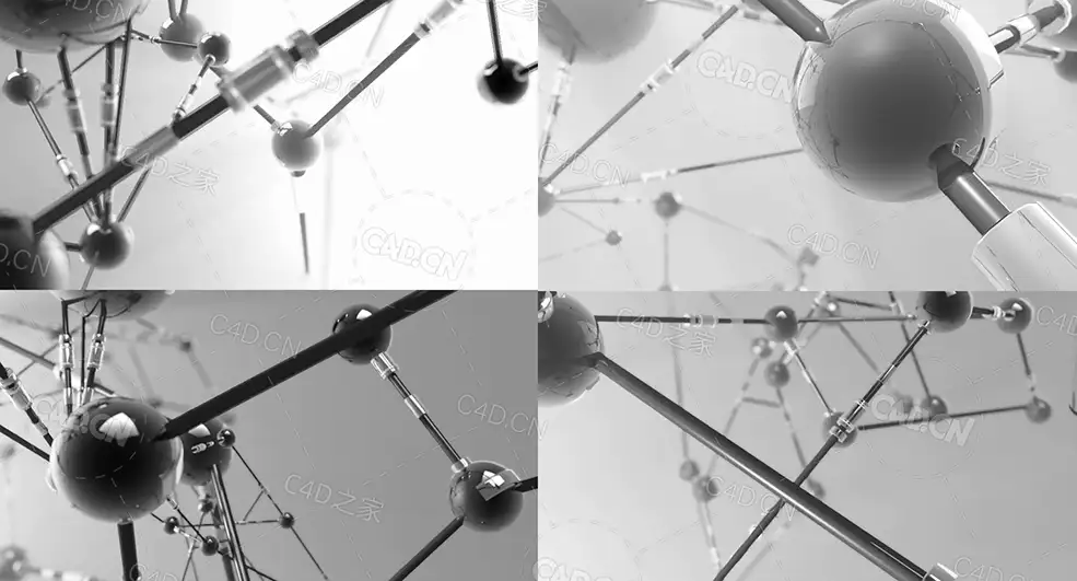 连接的科技节点核循环动画nodes2