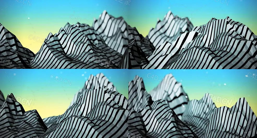 条纹多边形山脉移动工程mountains
