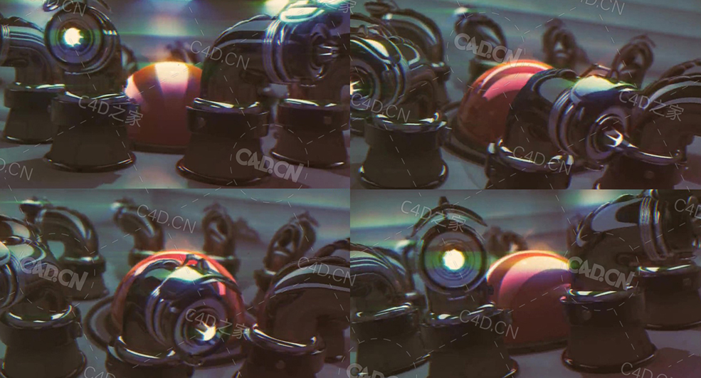 旋转的科幻探测监探设备orb room