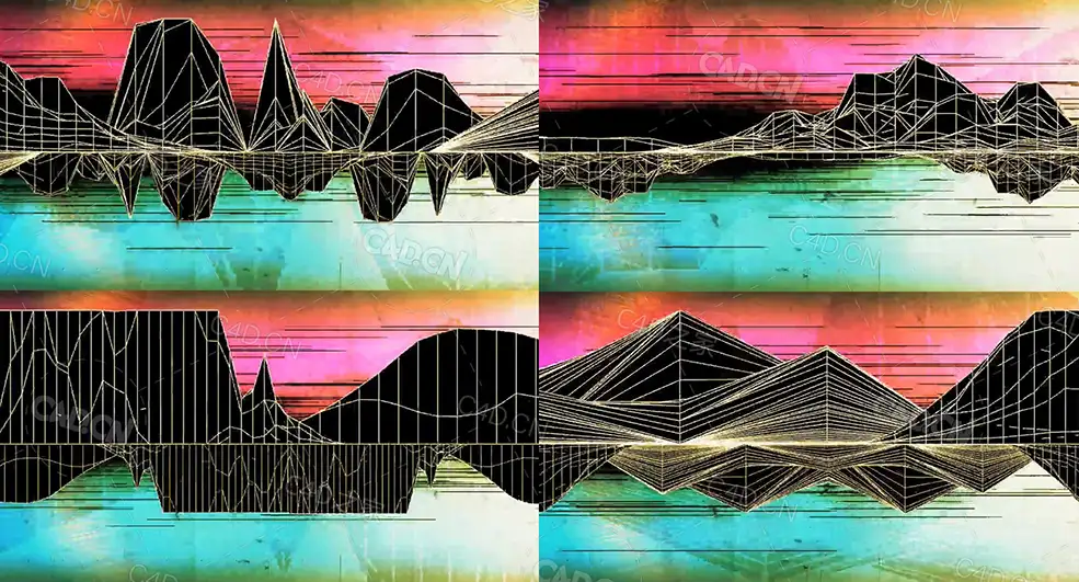 低面多边形网格山体起伏动画opengraf