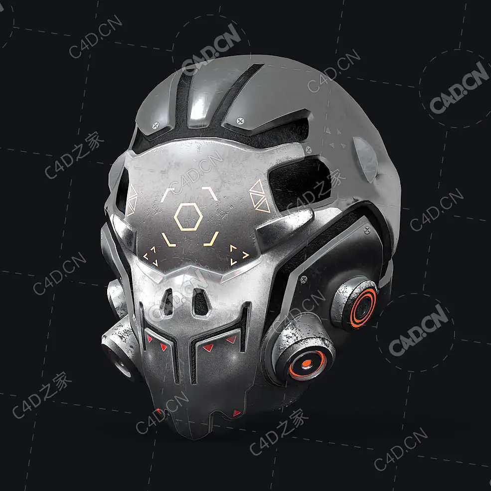 科幻钢铁机械头盔Scifi Helmet