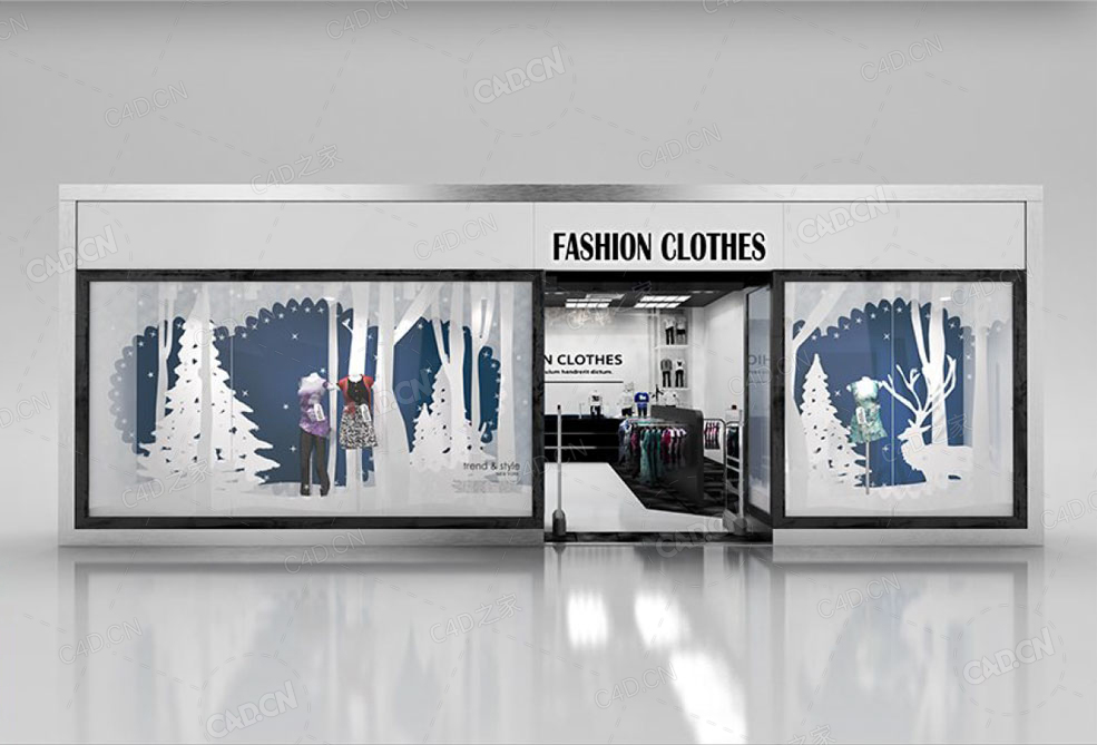 衣服专柜3d model of Shop window witch low polyinterior - C4D之家 - 73.jpg