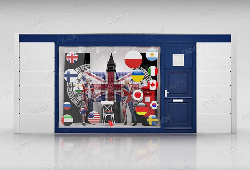 衣服商店橱窗3d model of Shop window witch low polyinterior - C4D之家 - 75.jpg