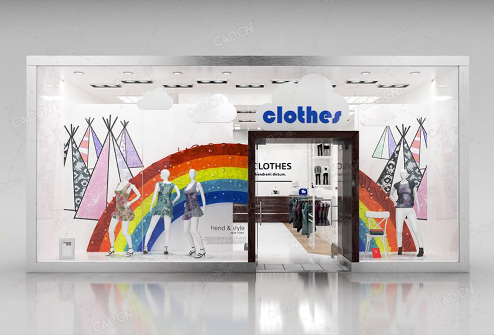 服饰商店橱窗3d model of Shop window witch low polyinterior - C4D之家 - 74.jpg