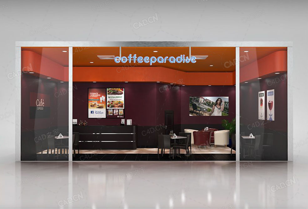 咖啡厅咖啡店3d model of coffee shop witch interior - C4D之家 - 78.jpg