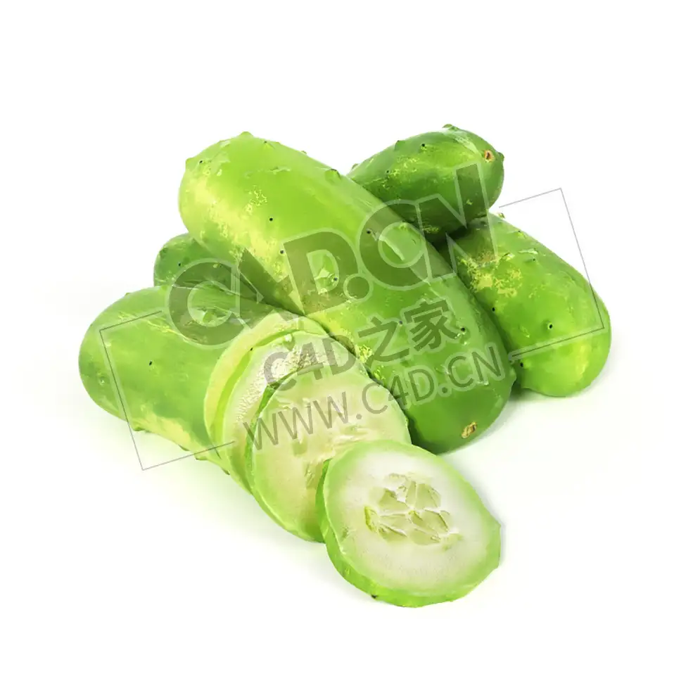 节瓜黄瓜切开的蔬菜圆片黄瓜C4D模型 cucumber - C4D之家 - 003.jpg