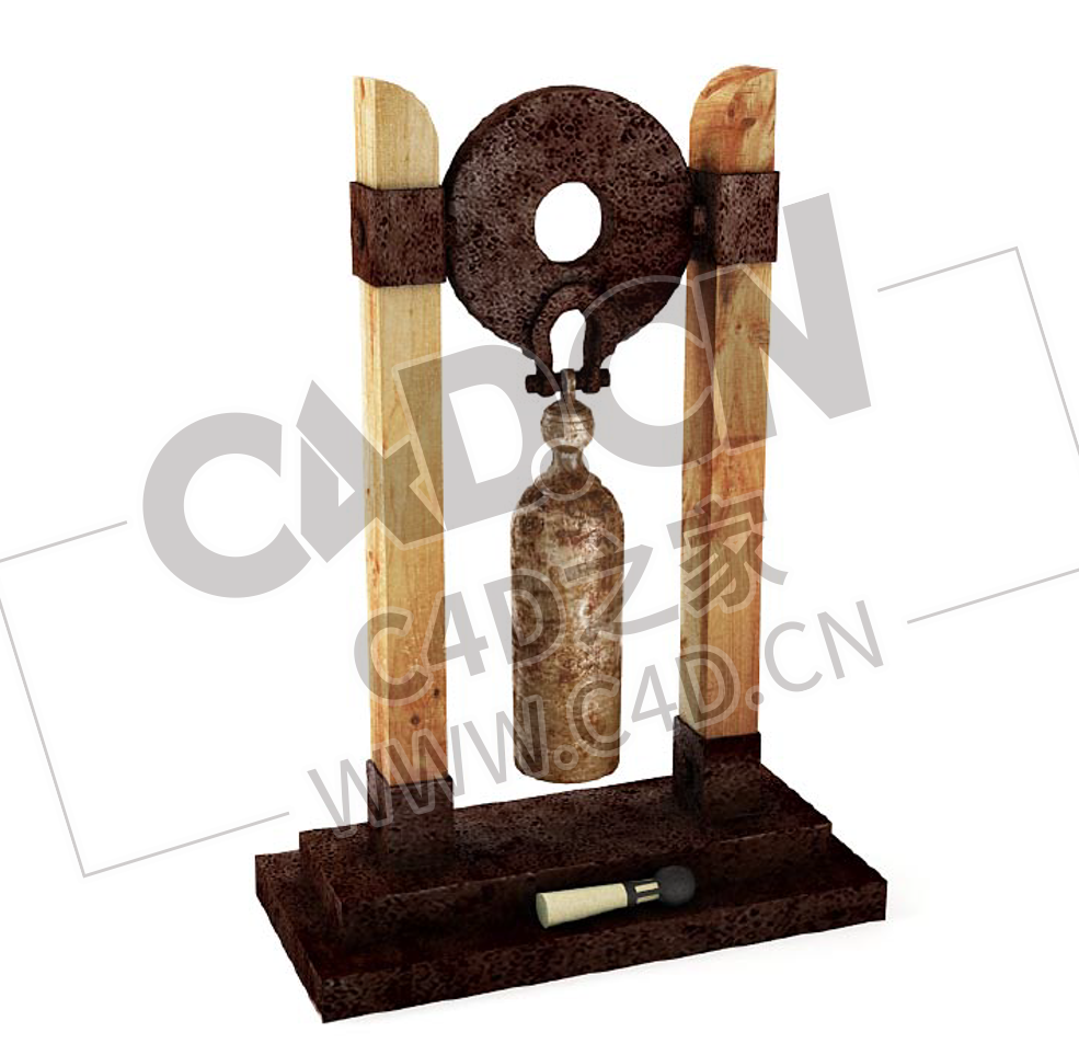 古代乐器装饰品摆件工艺品C4D模型下载 - C4D之家 - 10.png