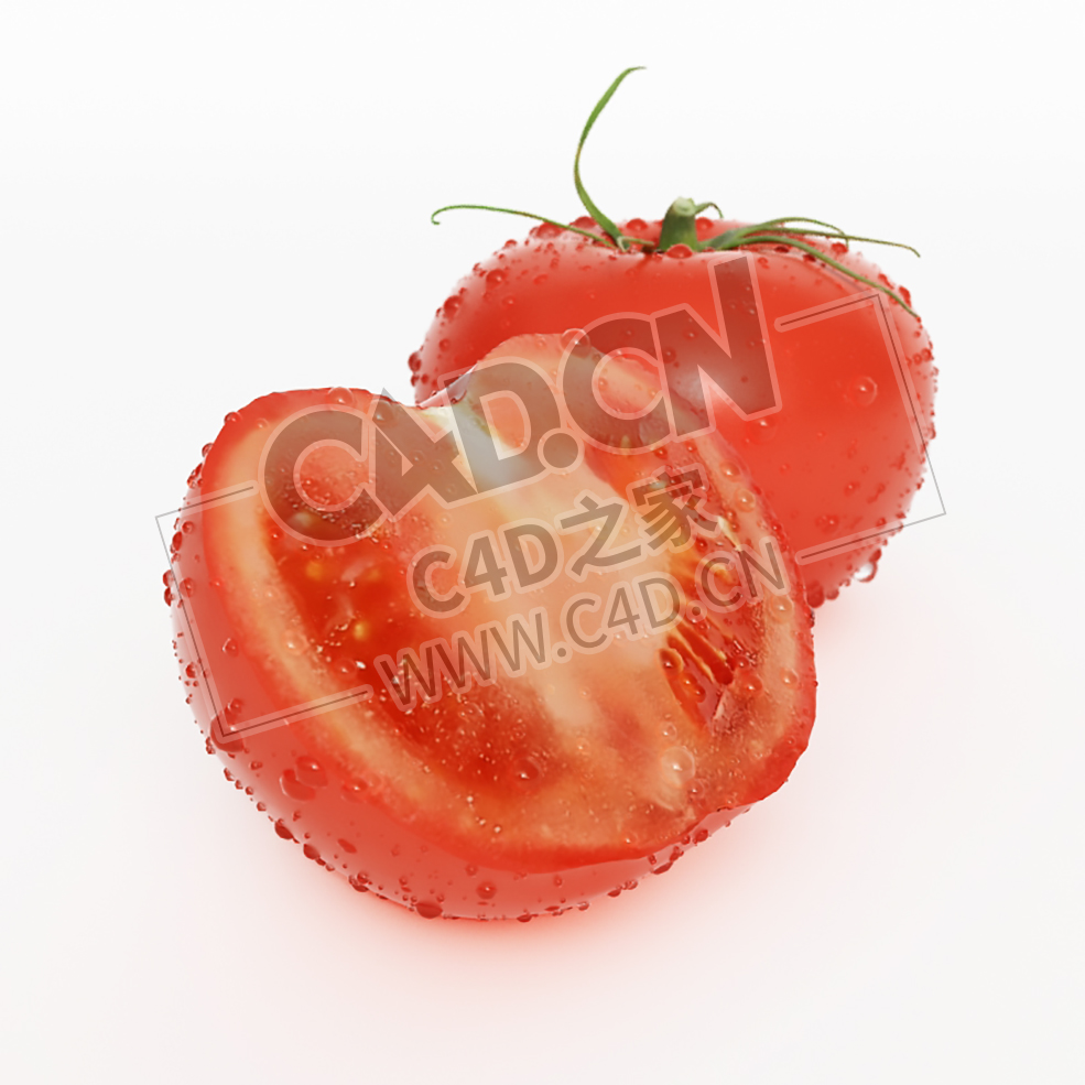 带水珠的新鲜红西红柿切开的蔬菜一半西红柿C4D模型 Tomatoes - C4D之家 - 017.jpg