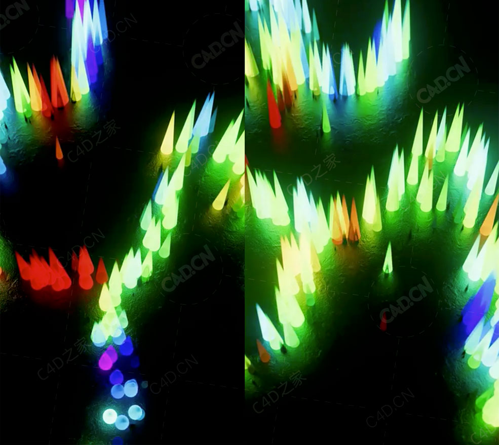 C4D AE Redshit渲染器制作动态发光纹理动画教程 Animated Texture and Mograph