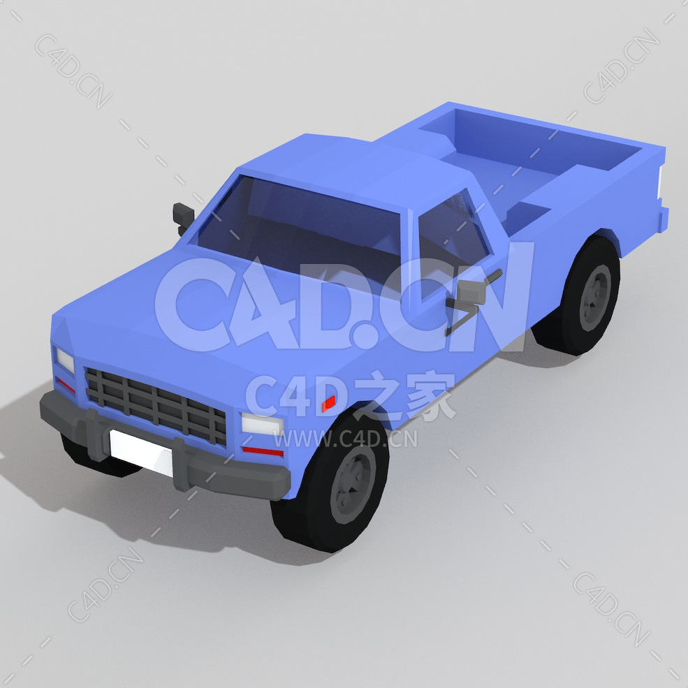 C4D低聚卡通1978年款福特F-100皮卡汽车模型下载 - C4D之家 - 83.jpg