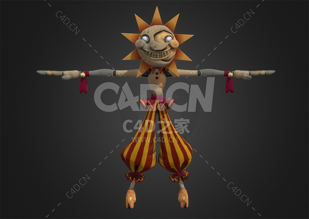 C4D太阳花小丑玩偶布娃娃玩具模型下载 - C4D之家 - 84.jpg