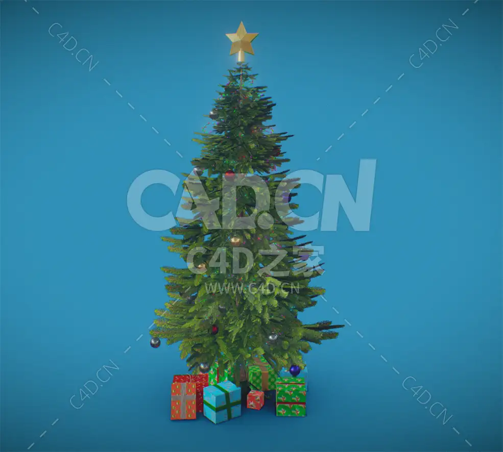 C4D圣诞树和礼物盒节日模型下载 - C4D之家 - 70.jpg