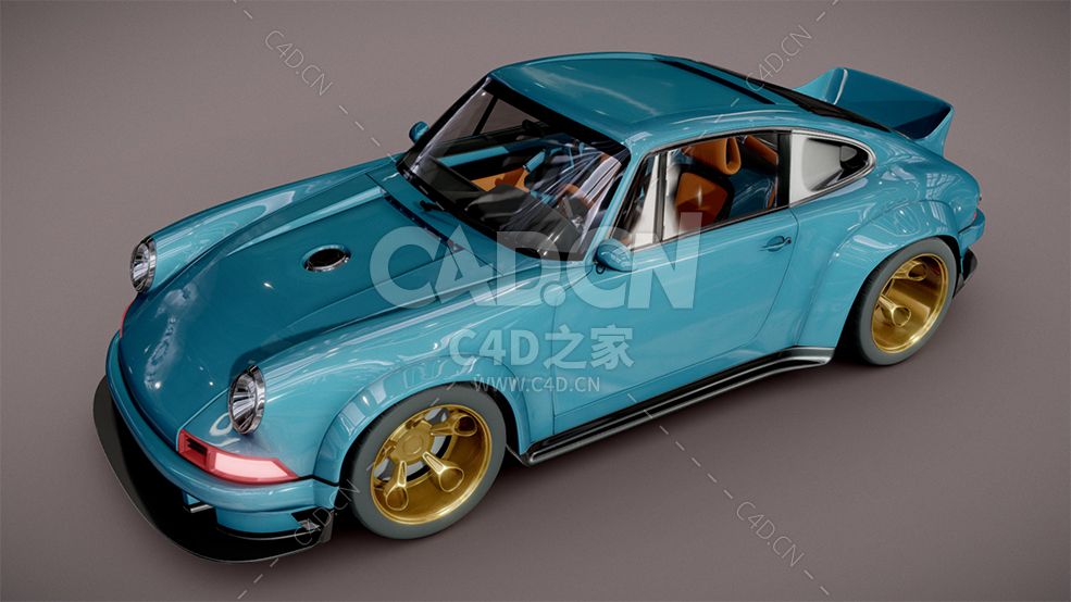 C4D复古保时捷跑车汽车模型 Porsche Singer - C4D之家 - 74.jpg