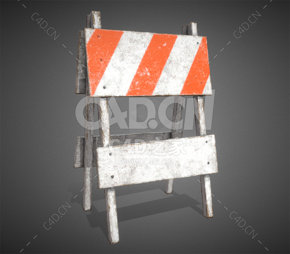 C4D木制路障路标公路工程模型下载 - C4D之家 - 76.jpg