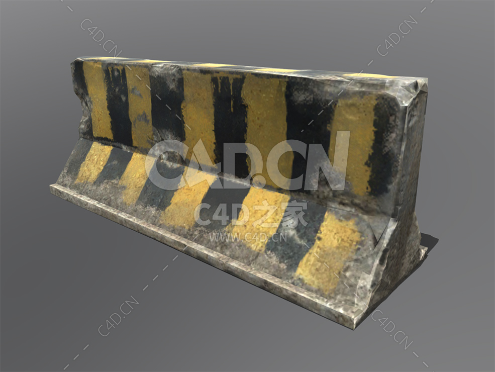 C4D超写实混凝土路障防撞墙模型下载 - C4D之家 - 62.jpg