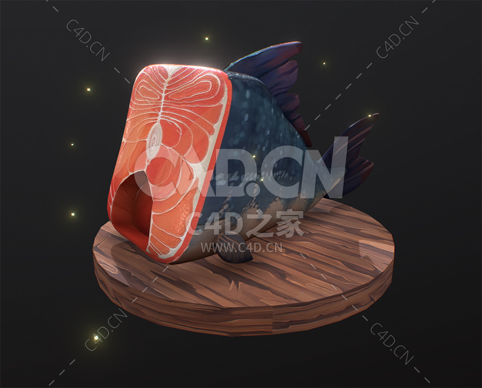 C4D案板上的三文鱼生肉模型下载 - C4D之家 - 46.jpg