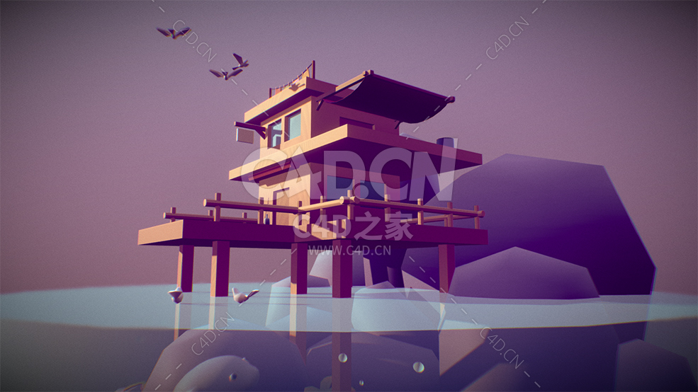 C4D卡通海景房建筑模型下载 - C4D之家 - 43.jpg