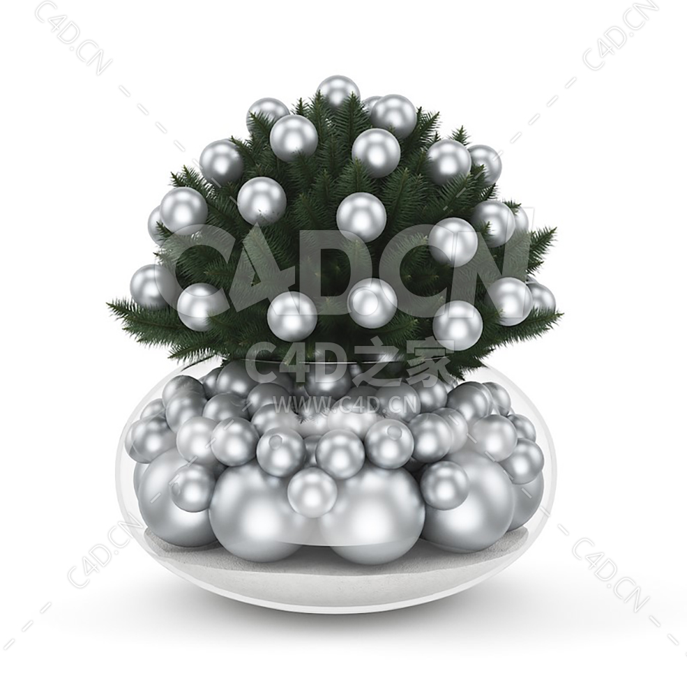 圣诞餐桌装饰松枝圆球花盘 CHRISTMAS TABLE DECORATION 1 - C4D之家 - cgaxis_models_39_01.jpg