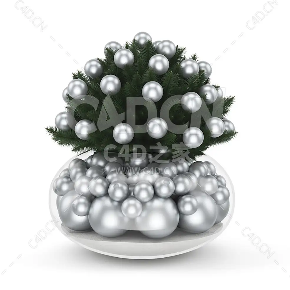 圣诞餐桌装饰松枝圆球花盘 CHRISTMAS TABLE DECORATION 1 - C4D之家 - cgaxis_models_39_01.jpg