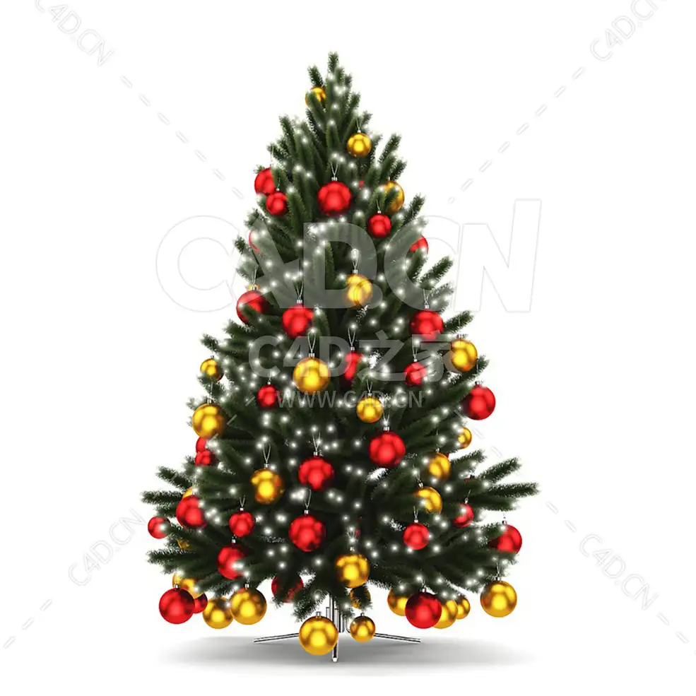 七彩球装饰点缀的圣诞树 CHRISTMAS TREE 4 - C4D之家 - cgaxis_models_39_10.jpg